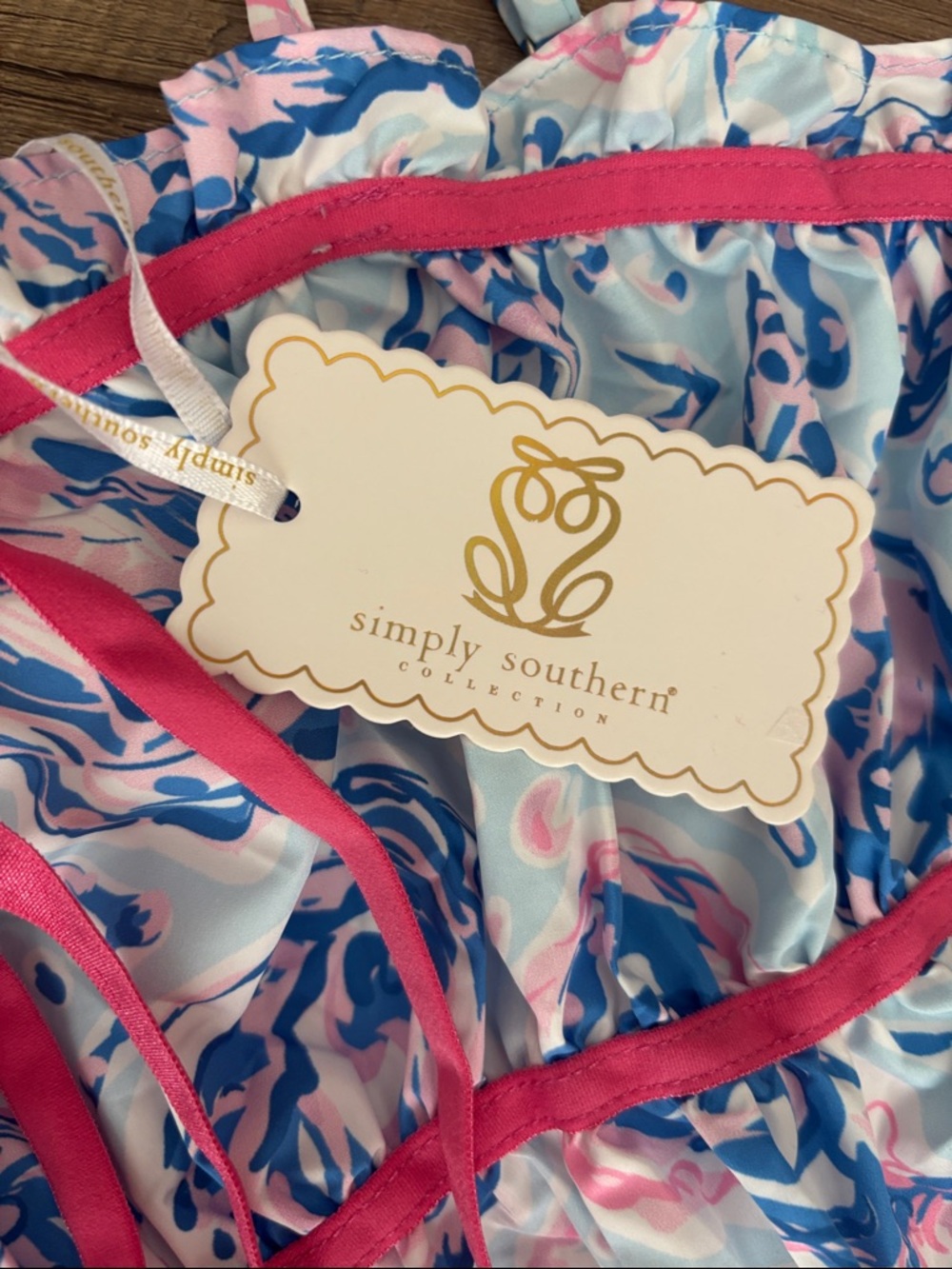 Simply Southern Pink and Blue Floral Midi Dress - Picture 2 of 9